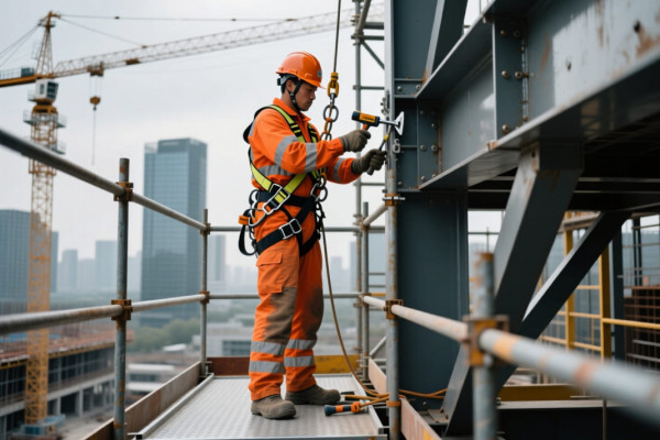 Выполнение работ на высоте с применением подмащивания, на площадках с ограждениями 1,1 м